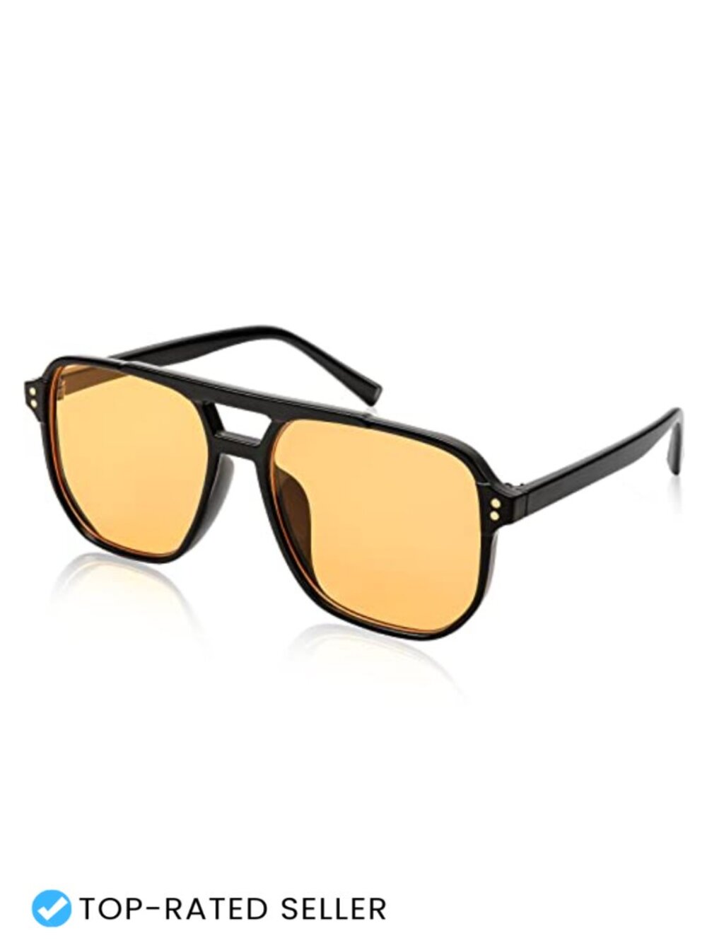 Vintage Retro Square Aviator Sunglasses 70s Double Beam Frame UV400